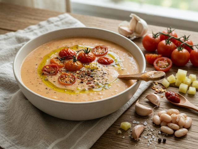 Creamy White Bean & Roasted Tomato Soup
