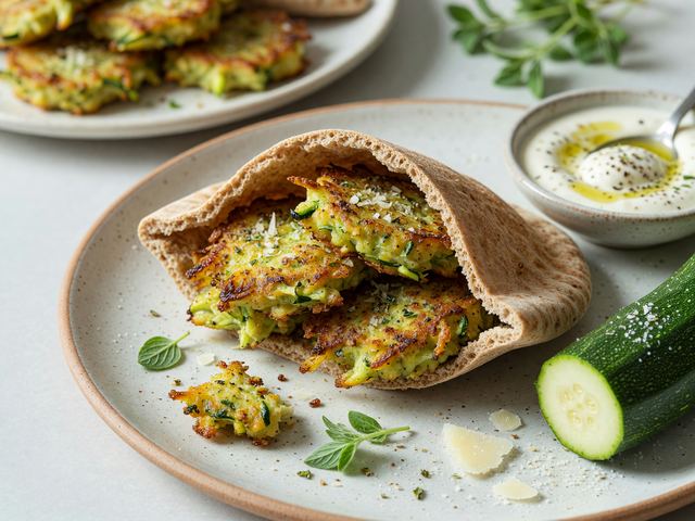 Crispy Air-Fryer Zucchini Fritter Pita Pockets
