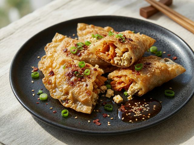 Crispy Kimchi Rice-Paper Dumplings