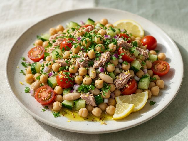 Dense Bean Chickpea Tuna Salad