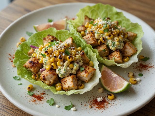 Elote Chicken Salad Lettuce Cups
