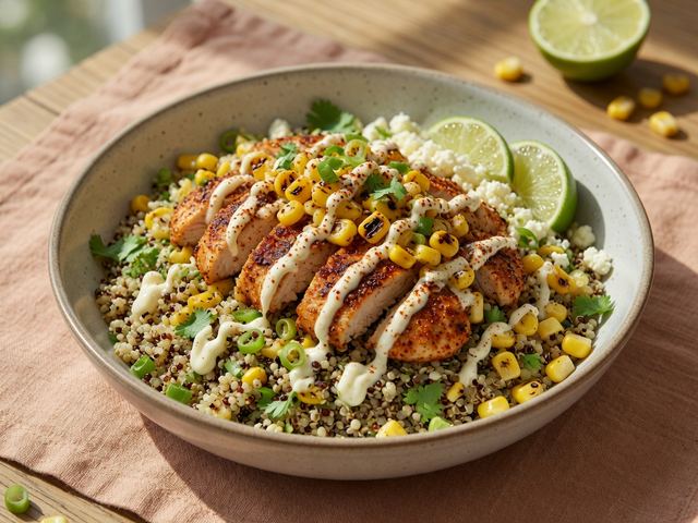 Elote Street Corn Chicken Quinoa Bowls
