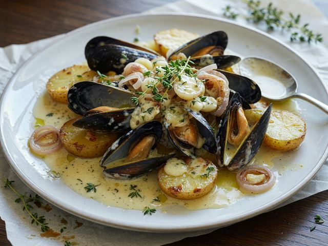 French Mussels Sheet-Pan Dijonnaise