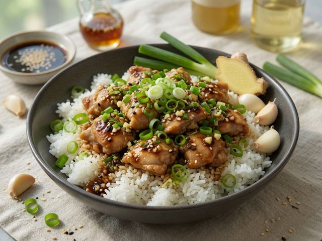 Ginger-Scallion Chicken Rice Bowls