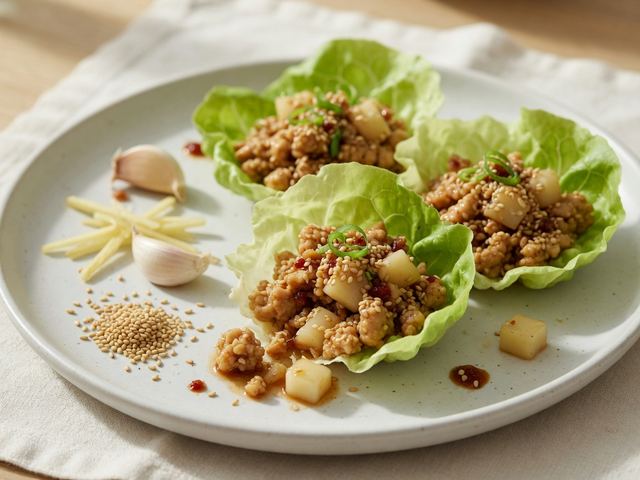 Ginger-Sesame Chicken Lettuce Cups