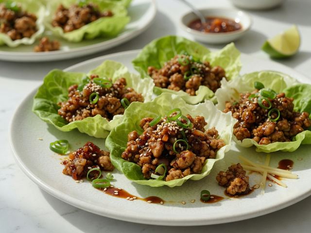 Ginger-Sesame Chicken Lettuce Wraps
