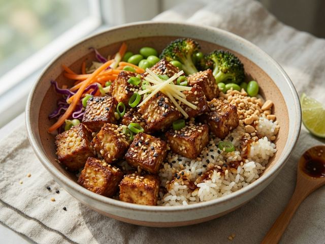 Ginger-Sesame Tofu Crunch Bowls