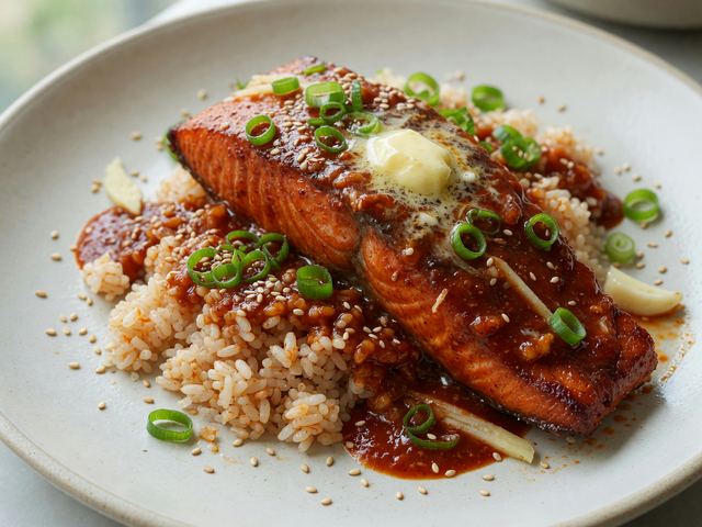 Gochujang Butter Salmon Rice