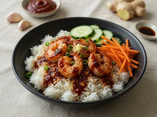 Gochujang Shrimp Rice Bowls