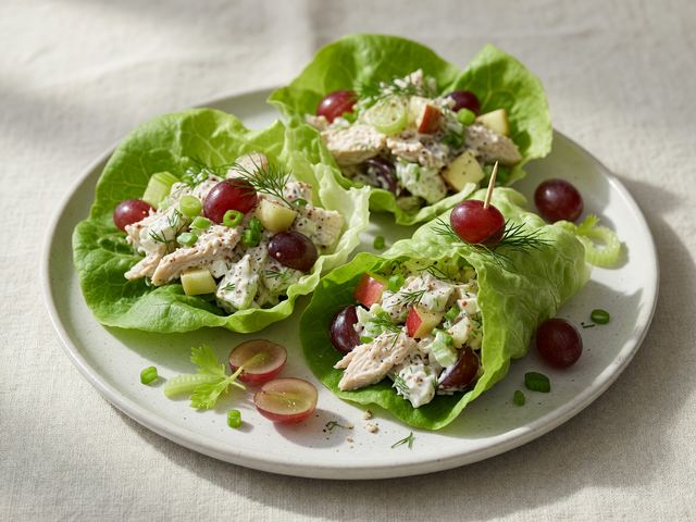 Grape Chicken Salad Lettuce Wraps