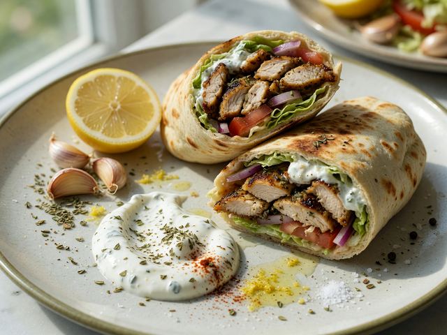 Greek Chicken Gyro Lunch Wraps