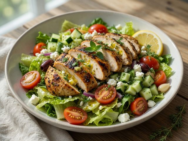 Greek Chicken Gyro Salad