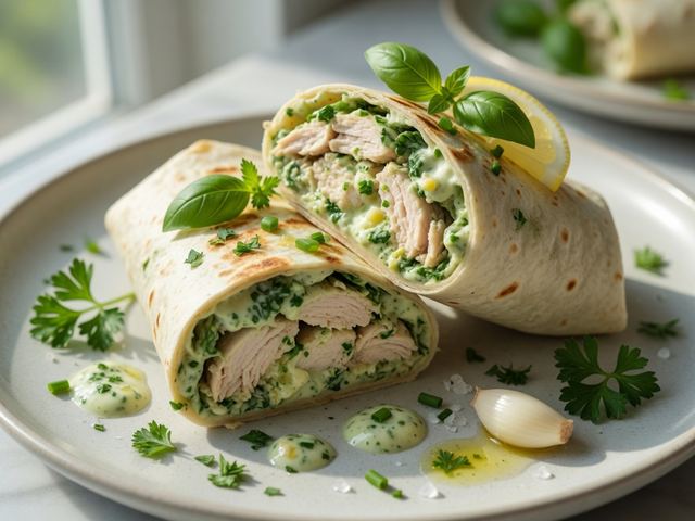 Green Goddess Chicken Salad Wraps