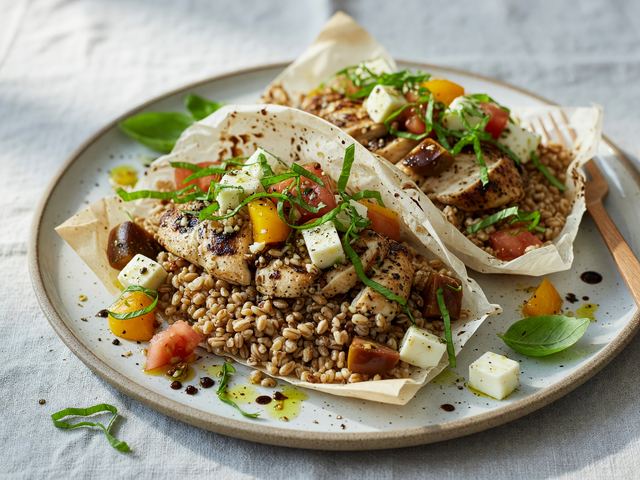 Grilled Basil Chicken Caprese Grain Salad Packs