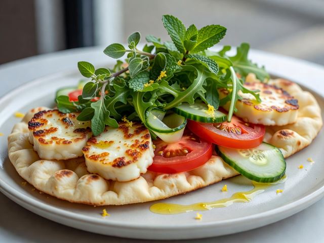 Grilled Halloumi Flatbread