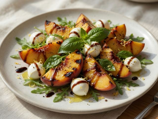 Grilled Peach Caprese Salad