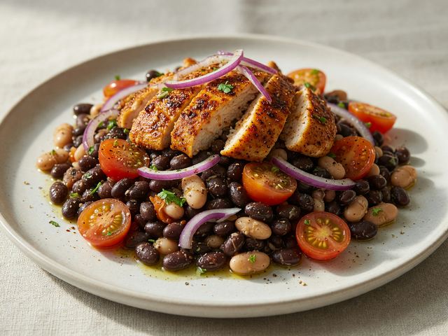 High-Protein Dense Bean and Chicken Salad