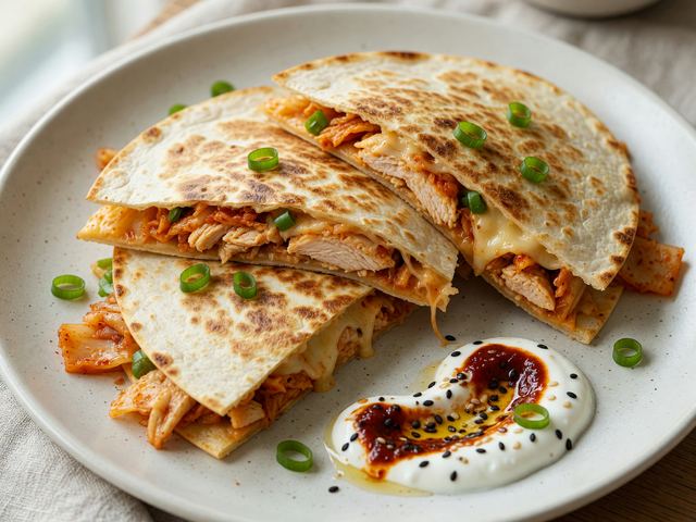 High-Protein Kimchi Quesadillas