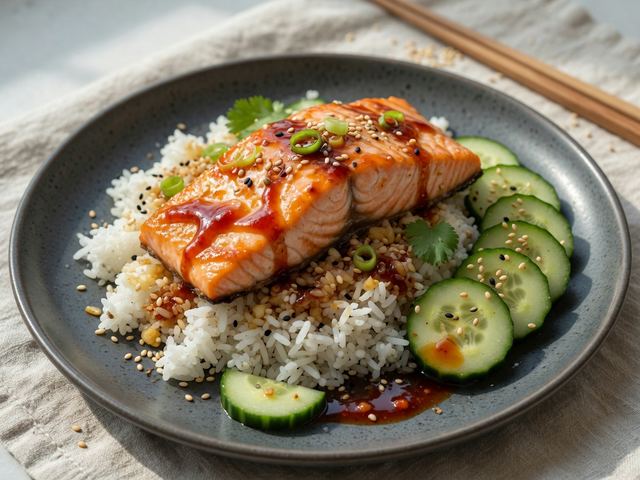 Honey-Sriracha Salmon Rice Bowls