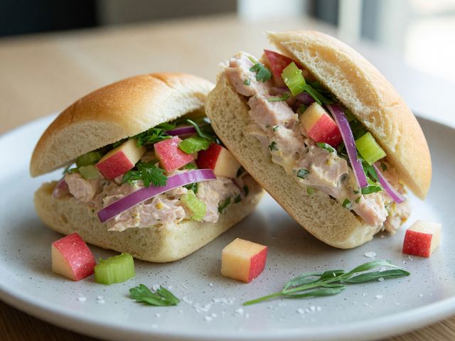 Honeycrisp Apple Turkey Salad Sandwiches on Soft Rolls
