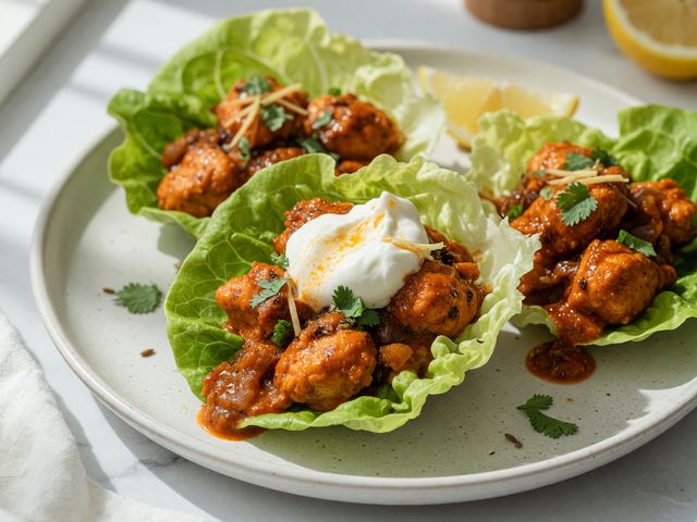 Indian Butter Chicken Lettuce Cups