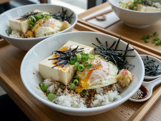 Japanese Soft Tofu and Egg Lunch Bowls