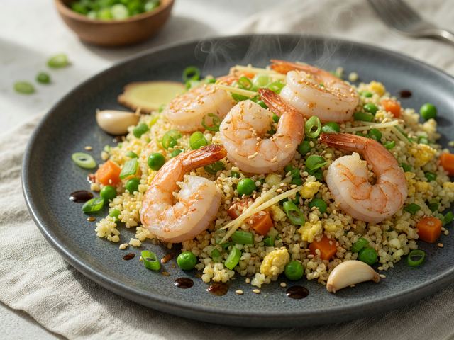 Keto Cauliflower Fried Rice with Shrimp