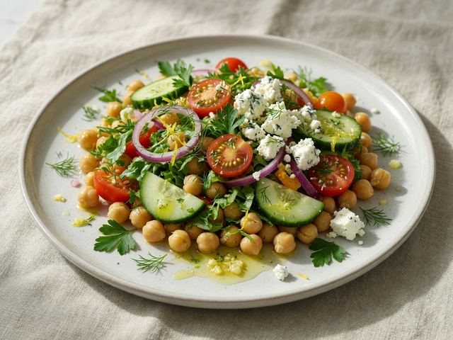 Mediterranean Smashed Chickpea Salad