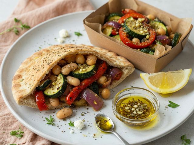 Mediterranean White Bean & Roasted Veggie Pita Boxes