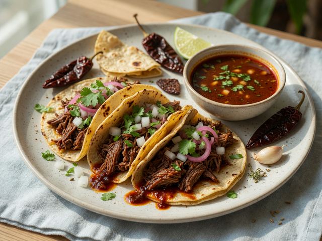 Mexican Birria-Style Beef Tacos Light