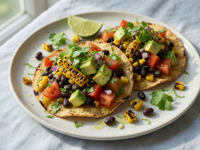 Mexican Charred Corn & Black Bean Tostada Salads