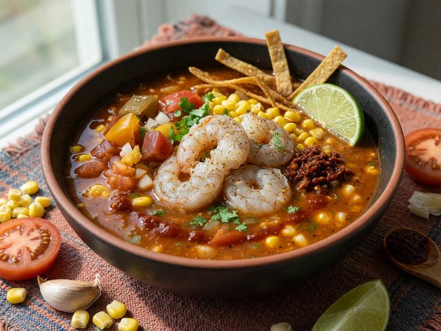 Mexican Chipotle-Lime Shrimp Tortilla Soup