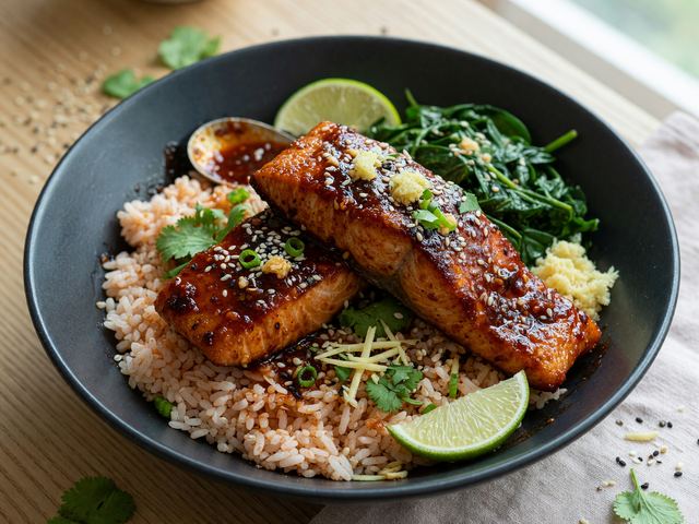 Muscle-Building Gochujang Salmon Rice Bowls