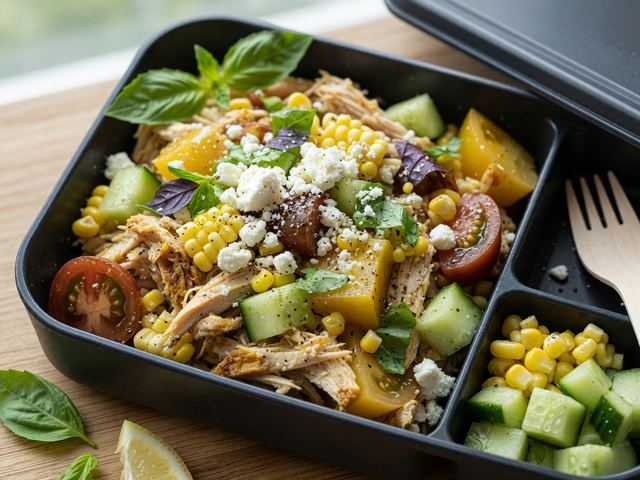 No-Cook Rotisserie Chicken Heirloom Tomato Corn Lunch Boxes
