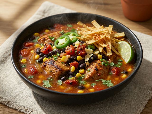 One-Pan Chicken Tortilla Soup