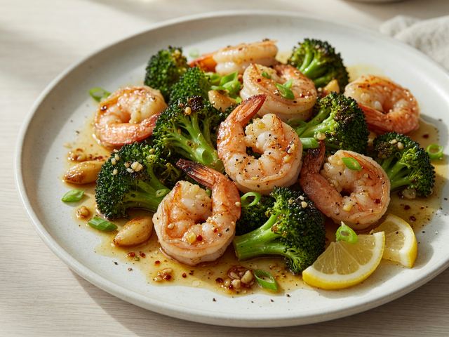 One-Pan Garlic Shrimp and Broccoli