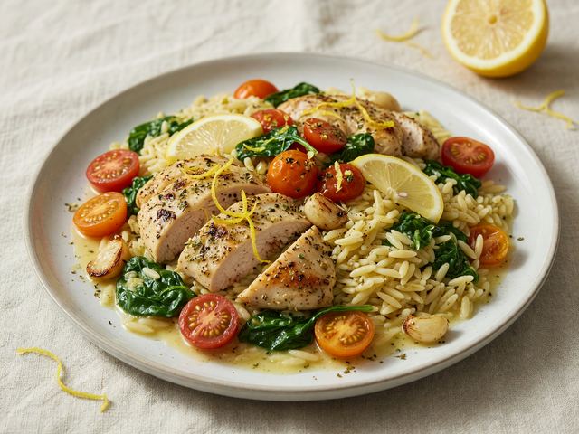 One-Pan Lemon Garlic Chicken Orzo
