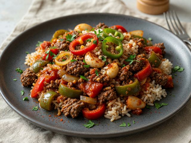 One-Pan Unstuffed Pepper Beef Skillet