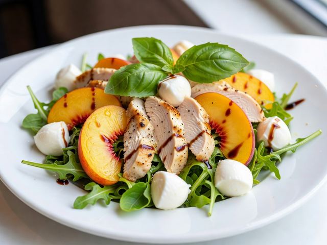 Peach Caprese Chicken Salad