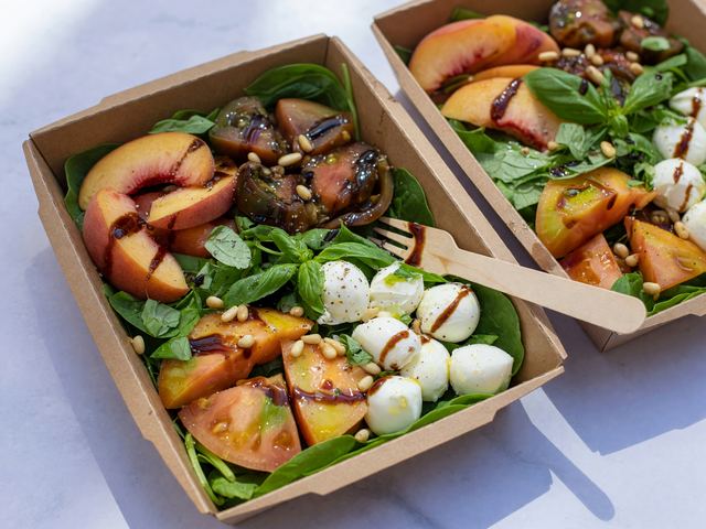 Peach & Heirloom Tomato Caprese Salad Boxes