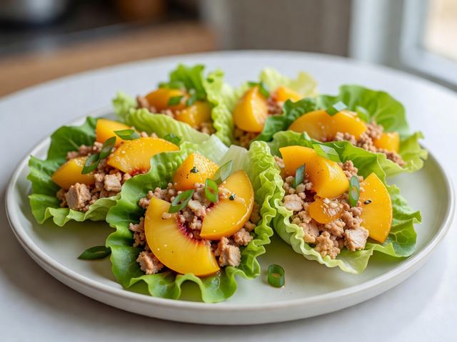 Peach Turkey Lettuce Wraps