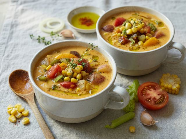 Peak Corn & Heirloom Tomato Chowder Cups
