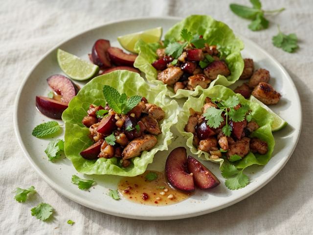 Plum & Chicken Lettuce Wraps