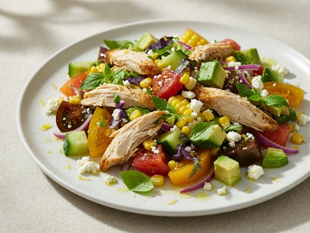 Rotisserie Chicken Heirloom Tomato Chopped Lunch Salad