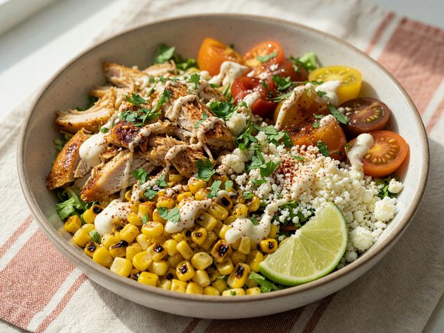 Rotisserie Chicken Street-Corn Salad Lunch Bowls