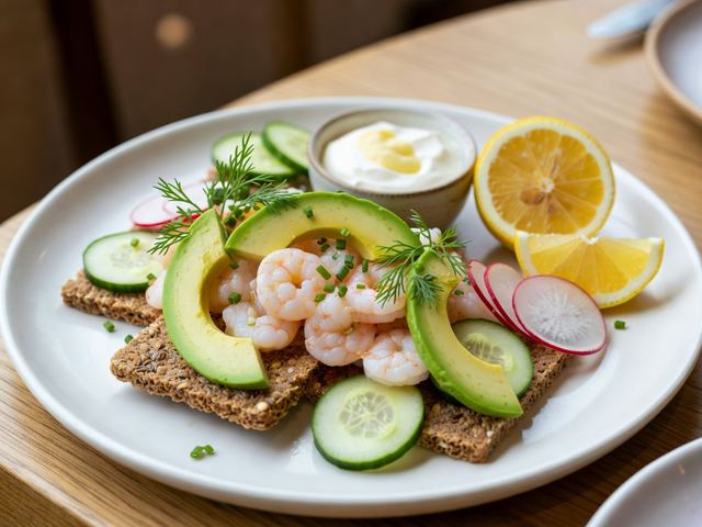 Rye Crispbread with Shrimp & Avocado