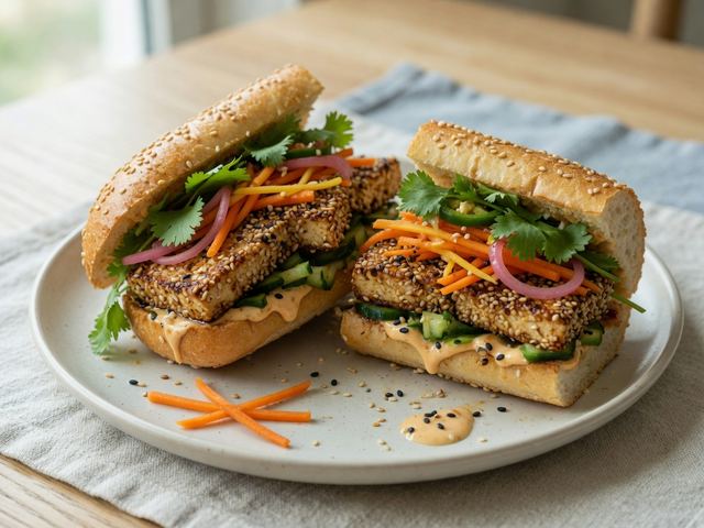 Sesame-Crusted Tofu Banh Mi Sandwiches