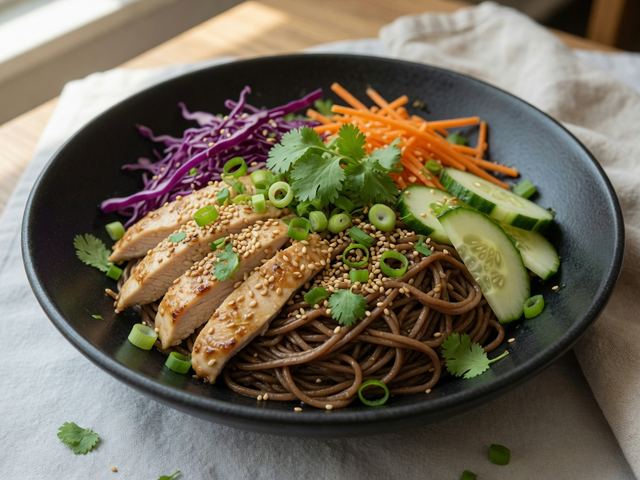 Sesame-Ginger Chicken Cold Noodle Bowls