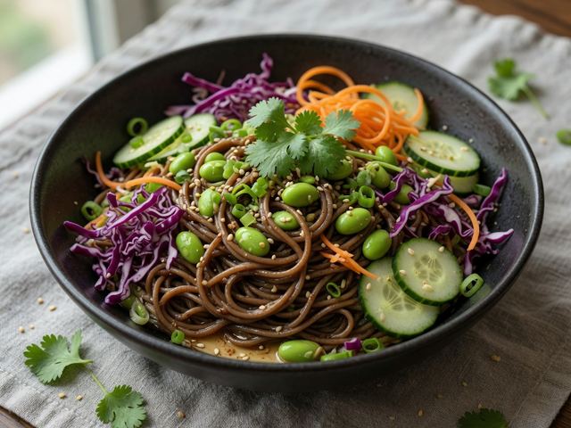 Sesame-Ginger Soba Noodle Salad with Edamame
