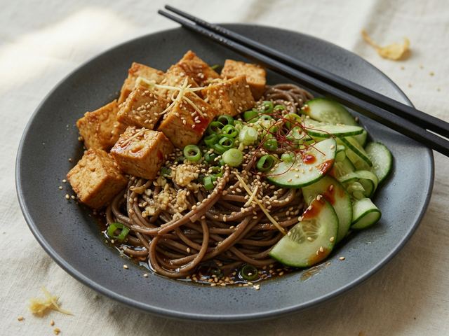 Sesame-Ginger Tofu Soba Noodle Bowls